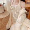 Ensemble de pyjama épais beige - loungewear luxueux pour femmes