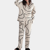 Ensemble de pyjama luxe blanc en 2 pièces pour femmes - vêtements d'intérieur chic