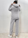 Ensemble de survêtement teddy 2 pièces - loungewear ultra-doux avec capuche pour dames