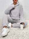 Ensemble de survêtement teddy 2 pièces - loungewear ultra-doux avec capuche pour dames
