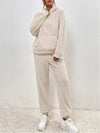 Ensemble de survêtement teddy 2 pièces - loungewear ultra-doux avec capuche pour dames