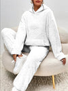 Ensemble de survêtement teddy 2 pièces - loungewear ultra-doux avec capuche pour dames
