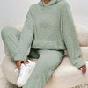 Ensemble de survêtement teddy 2 pièces - loungewear ultra-doux avec capuche pour dames