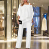 Ensemble en chiffon 2 pièces - élégant top et combinaison pour femmes