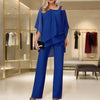 Ensemble en chiffon 2 pièces - élégant top et combinaison pour femmes