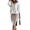 Ensemble en tricot blanc : pull oversize et jupe - tenue élégante pour femmes