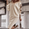 Ensemble en tricot blanc : pull oversize et jupe - tenue élégante pour femmes