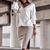 Ensemble en tricot blanc : pull oversize et jupe - tenue élégante pour femmes