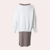 Ensemble en tricot blanc : pull oversize et jupe - tenue élégante pour femmes
