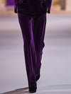 Ensemble en velours violet 2 pièces - tenue élégante pour femmes
