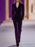 Ensemble en velours violet 2 pièces - tenue élégante pour femmes