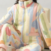 Ensemble pyjama en peluche multicolore - loungewear féminin vitaminé
