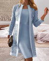 Ensemble robe manteau en dentelle - tenue sophistiquée pour les femmes