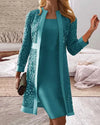 Ensemble robe manteau en dentelle - tenue sophistiquée pour les femmes