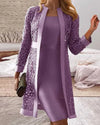 Ensemble robe manteau en dentelle - tenue sophistiquée pour les femmes