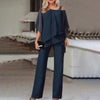 Ensemble sophistiqué 2 pièces - tenue tendance pour femmes avec découpe épaule