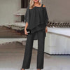 Ensemble sophistiqué 2 pièces - tenue tendance pour femmes avec découpe épaule