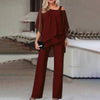 Ensemble sophistiqué 2 pièces - tenue tendance pour femmes avec découpe épaule