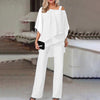 Ensemble sophistiqué 2 pièces - tenue tendance pour femmes avec découpe épaule