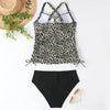 Ensemble tankini imprimé léopard - maillot de bain chic pour femmes