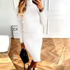 Ensemble tricoté 2 pièces - haut à col roulé chic et jupe midi assortie