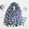 Étole en pashmina fleuri avec franges - châle élégant pour femmes