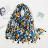 Étole en pashmina fleuri avec franges - châle élégant pour femmes