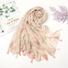 Étole en pashmina fleuri avec franges - châle élégant pour femmes