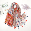 Étole en pashmina fleuri avec franges - châle élégant pour femmes