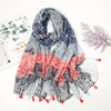 Étole en pashmina fleuri avec franges - châle élégant pour femmes