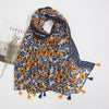 Étole en pashmina fleuri avec franges - châle élégant pour femmes