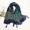 Étole en pashmina fleuri avec franges - châle élégant pour femmes