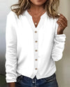 Blouse en coton décontractée à boutons pour femmes - style chic pour les occasions décontractées