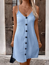 Robe sans manches à boutons - mini robe chic pour femmes