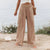 Pantalons large en lin pour femmes - style décontracté pour la plage, léger et aéré pour l'été