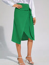 Jupe portefeuille verte émeraude - jupe taille haute chic pour femmes