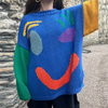 Pull en maille oversized en mélange de coton doux avec motif smiley - look décontracté au quotidien