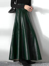 Jupe maxi en simili cuir - jupe longue sophistiquée pour femmes