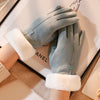 Gants d'hiver - gants tactiles pour femmes avec bord en fausse fourrure