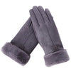 Gants d'hiver - gants tactiles pour femmes avec bord en fausse fourrure