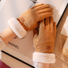 Gants d'hiver - gants tactiles pour femmes avec bord en fausse fourrure