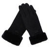 Gants d'hiver - gants tactiles pour femmes avec bord en fausse fourrure