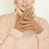 Gants élégants avec bordure en fausse fourrure - gants en suède luxueux