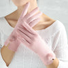 Gants élégants - gants féminins avec un design en métal doré