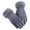 Gants en cuir - gants en velours élégants pour femmes avec bord en fourrure