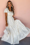 Robe maxi - robe d'été blanche à fleurs pour femmes