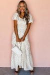 Robe maxi - robe d'été blanche à fleurs pour femmes
