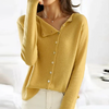 Gilet à boutons - cardigan en tricot doux pour femmes, couche élégante et polyvalente