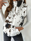 Gilet en polaire doux pour femmes - pièce tendance imprimée vache