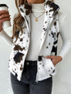 Gilet en polaire doux pour femmes - pièce tendance imprimée vache